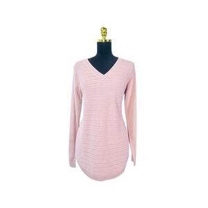 Hilary Radley Pink V-Neck Sweater - Size M